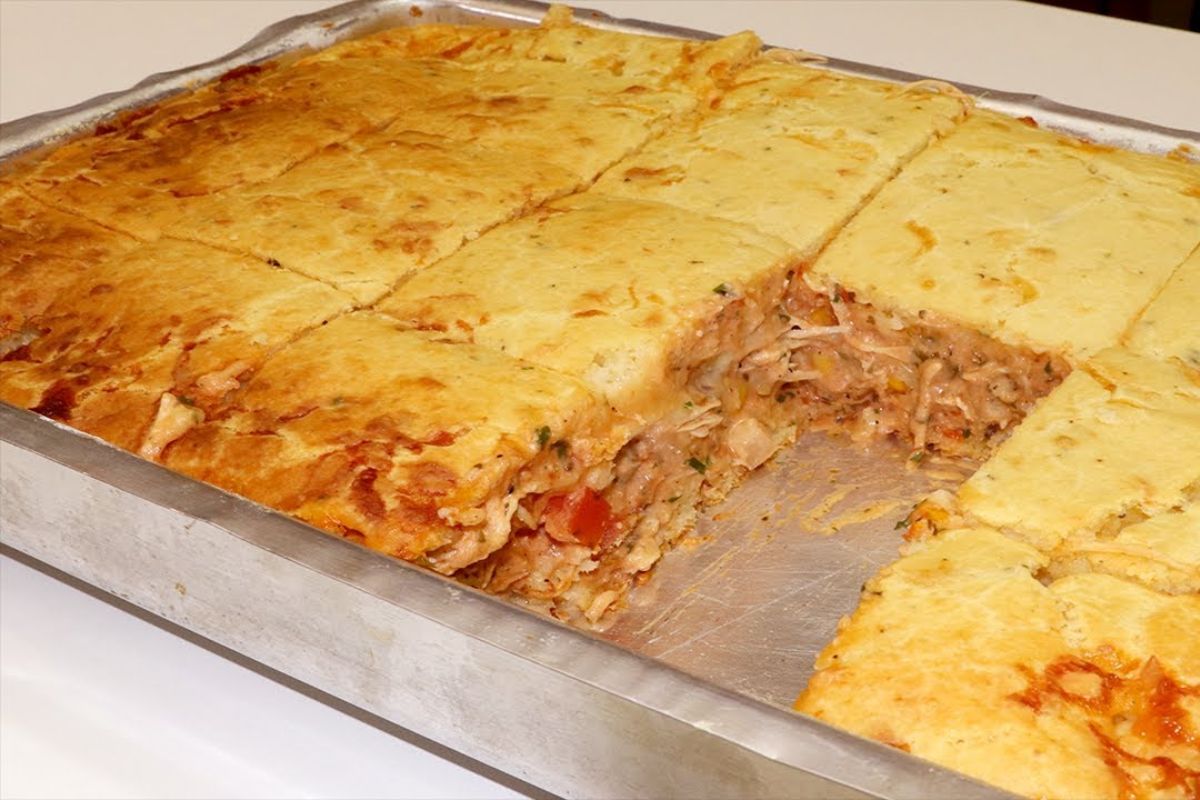 Torta salgada de frango feita no liquidificador