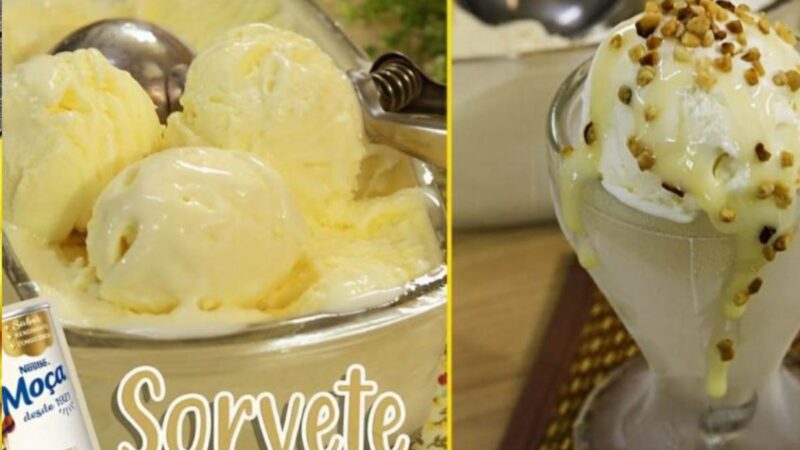 Sorvete de Leite Condensado Bem Cremoso: O Verdadeiro Sabor da Sorveteria em Sua Casa!