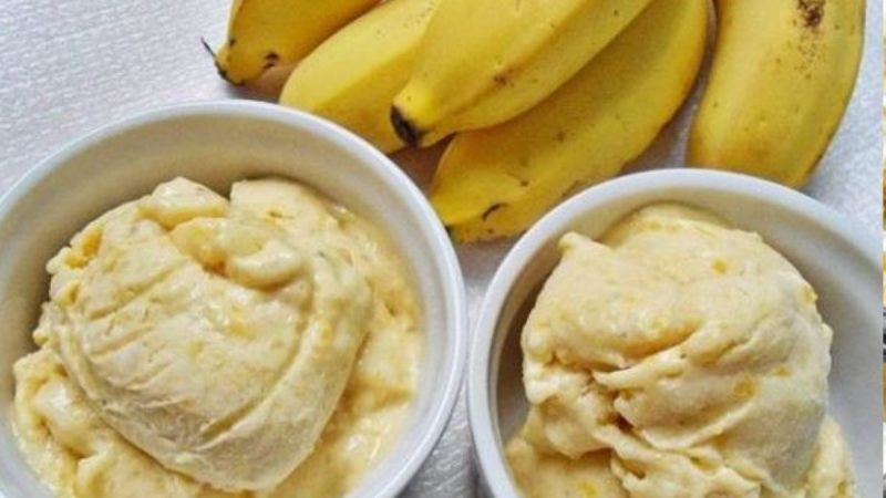 Delícia Refrescante: Sorvete Cremoso de Banana Caseiro e Saudável