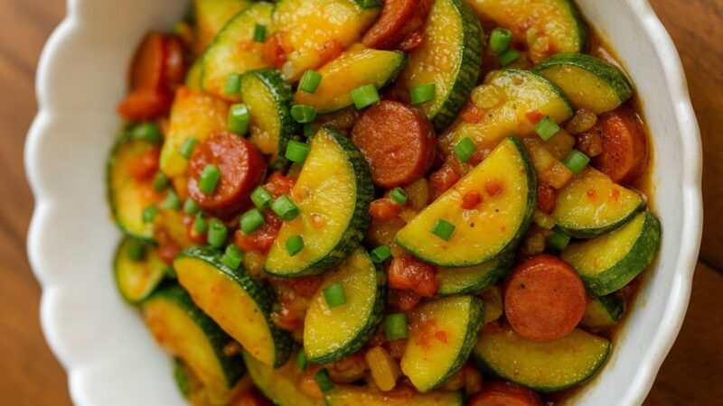 Abobrinha com Linguiça (salteada na frigideira) – A receita prática e irresistível que vai conquistar sua cozinha!