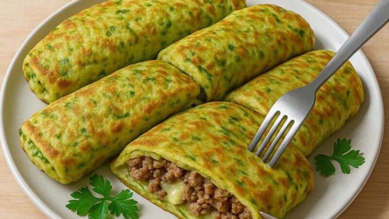 Panquecas de Abobrinha Recheadas com Carne Moída e Muçarela