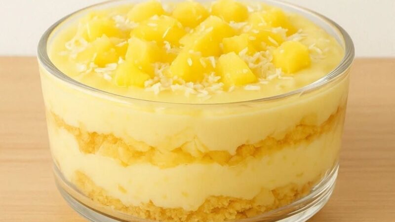 Pavê de Abacaxi Cremoso: A Receita que Vai Conquistar Seu Coração
