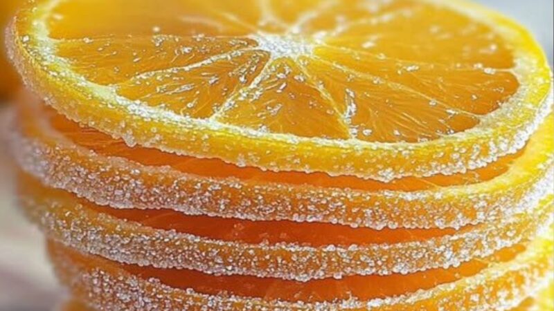 Rodelas de Laranjas Cristalizadas – Uma Doce Tentação Crocante e Brilhante